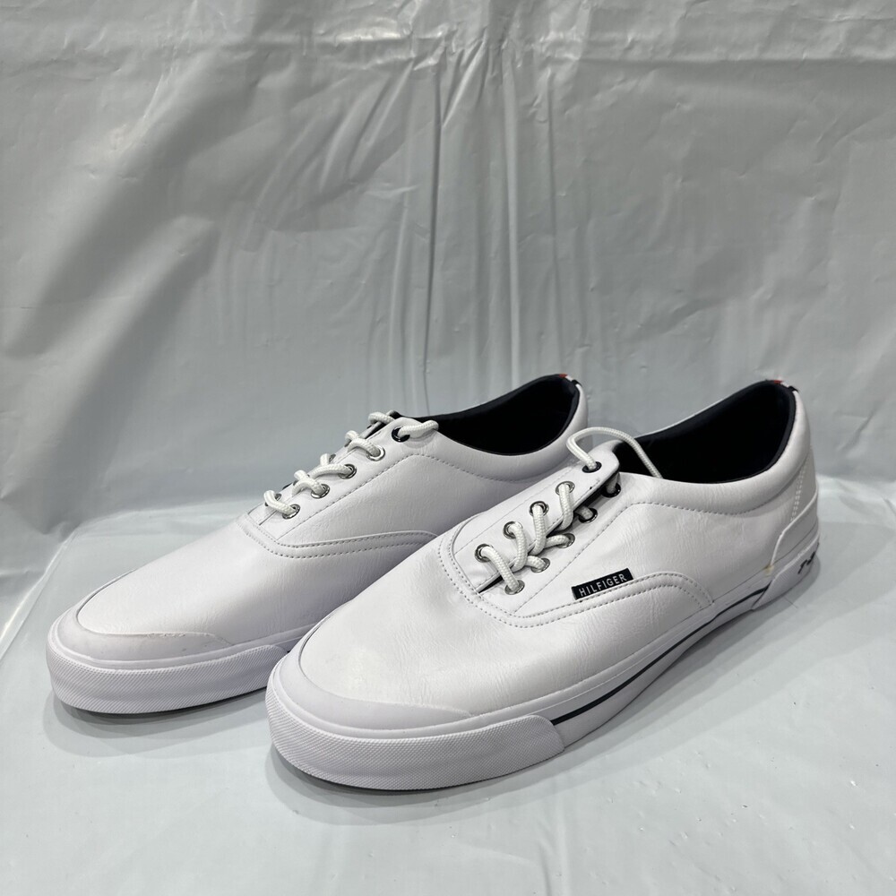 Tommy Hilfiger Pallet 6 Sneakers Men's 13 White Leather Lifestyle Shoes EBS1253